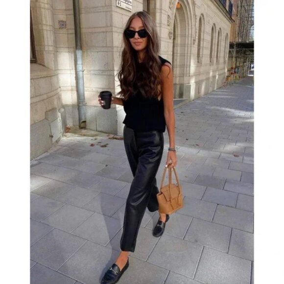 Aritzia Pants - ARITZIA WILFRED Melina High Rise Vegan Leather Pant in Black 4